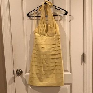 BCBG Pale Yellow Halter Dress
